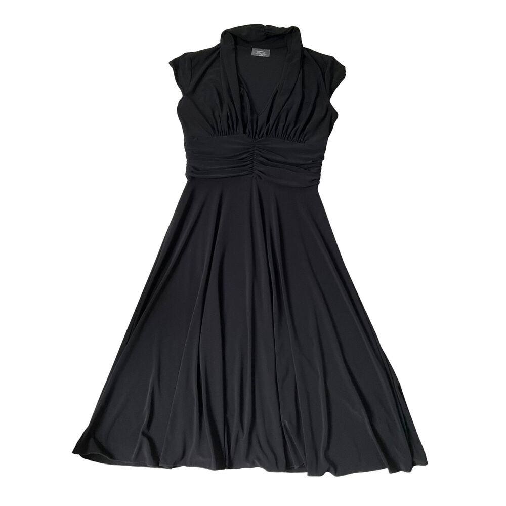Sally USA Black Fit & Flare Cap Sleeve Dress Women's Size Small | 50-52